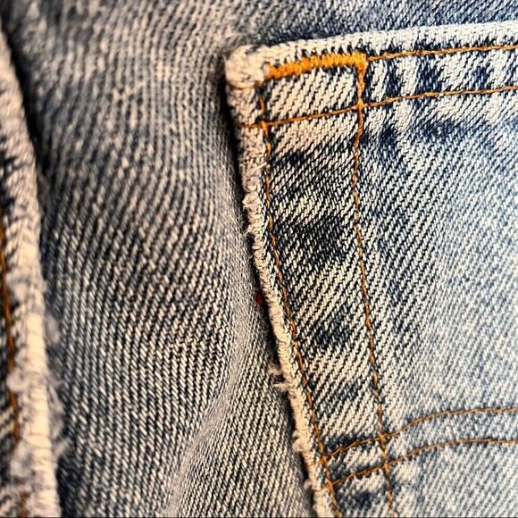 Vintage 90s Levis 505 Regular Fit Straight Leg USA Made Distressed Faded 36X30 - Picture 7 of 12